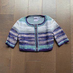 Herve Leger Purple Crop Cardigan - Size Small
